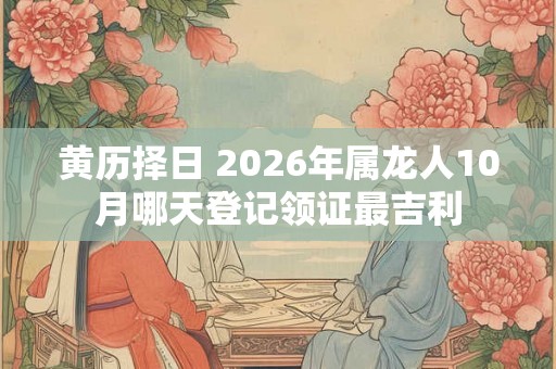 黄历择日 2026年属龙人10月哪天登记领证最吉利