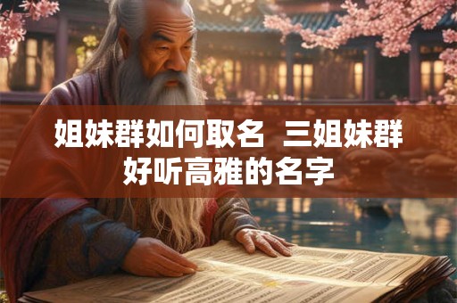姐妹群如何取名  三姐妹群好听高雅的名字