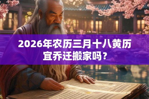 2026年农历三月十八黄历宜乔迁搬家吗？