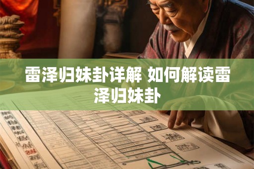 雷泽归妹卦详解 如何解读雷泽归妹卦