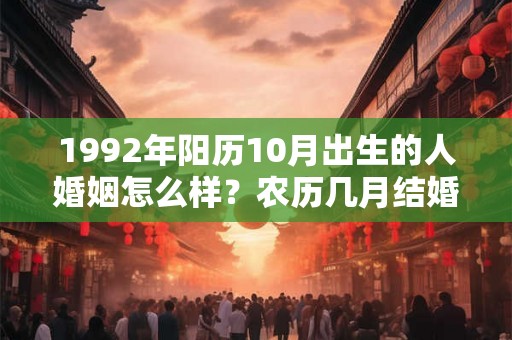 1992年阳历10月出生的人婚姻怎么样？农历几月结婚最好？