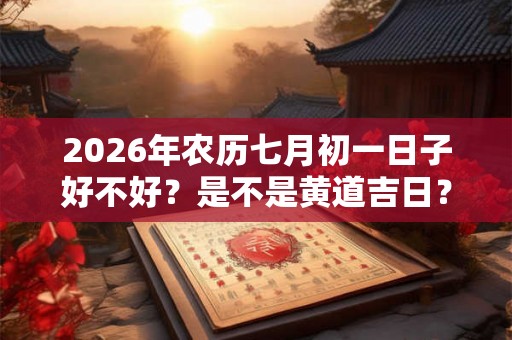 2026年农历七月初一日子好不好？是不是黄道吉日？