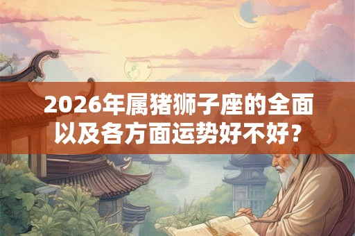 2026年属猪狮子座的全面以及各方面运势好不好? 2026年属猪狮子座的全面以及各方面运势好不好?