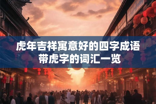 虎年吉祥寓意好的四字成语 带虎字的词汇一览