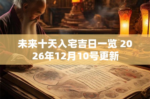 未来十天入宅吉日一览 2026年12月10号更新