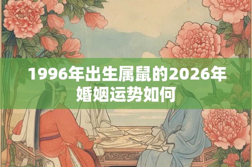 1996年出生属鼠的2026年婚姻运势如何