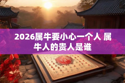 2026属牛要小心一个人 属牛人的贵人是谁