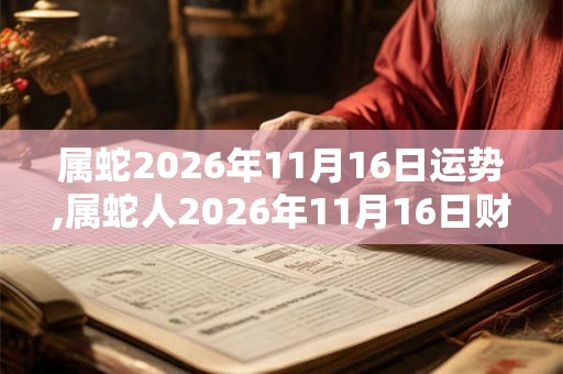 属蛇2026年11月16日运势,属蛇人2026年11月16日财运,生肖蛇2026年11月16日运势