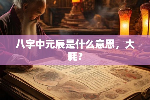 八字中元辰是什么意思,大耗? 八字中元辰是什么意思,大耗?