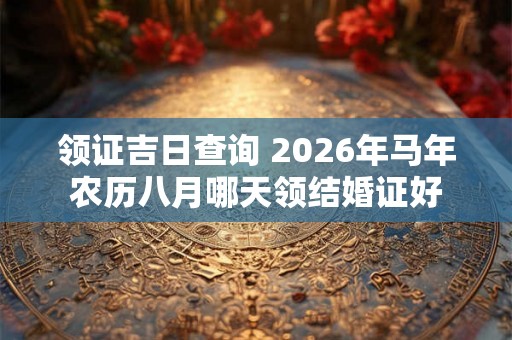 领证吉日查询 2026年马年农历八月哪天领结婚证好
