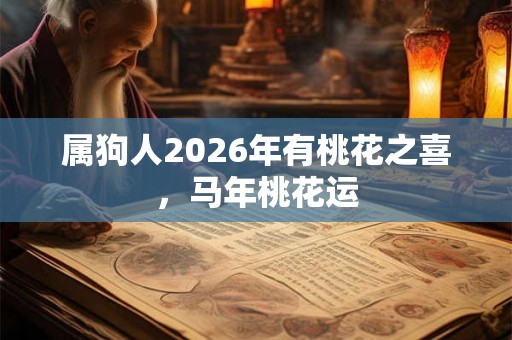 属狗人2026年有桃花之喜,马年桃花运 属狗人2026年有桃花之喜,马年桃花运