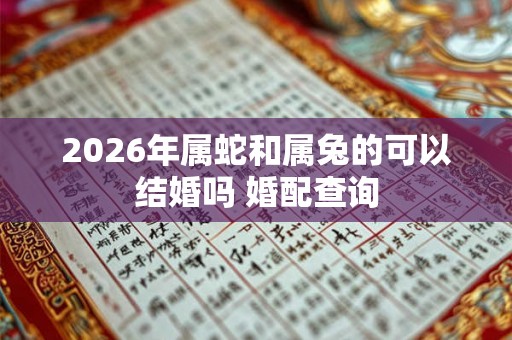 2026年属蛇和属兔的可以结婚吗 婚配查询