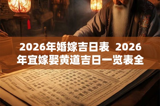 2026年婚嫁吉日表  2026年宜嫁娶黄道吉日一览表全年