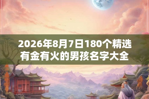 2026年8月7日180个精选有金有火的男孩名字大全 2026年8月7日180个精选有金有火的男孩名字大全
