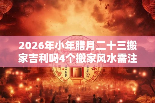 2026年小年腊月二十三搬家吉利吗4个搬家风水需注意！