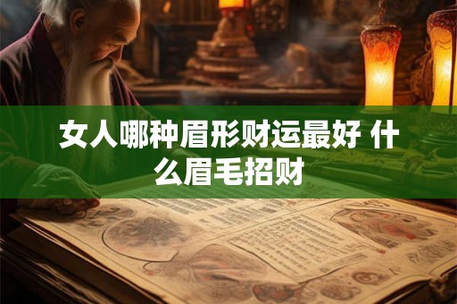 女人哪种眉形财运最好 什么眉毛招财