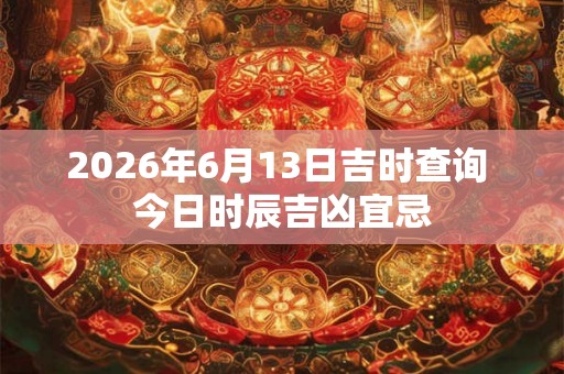 2026年6月13日吉时查询 今日时辰吉凶宜忌
