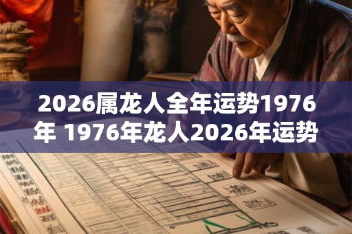 2026属龙人全年运势1976年 1976年龙人2026年运势如何