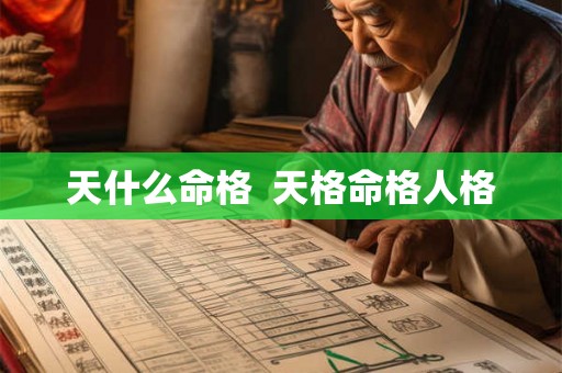 天什么命格  天格命格人格