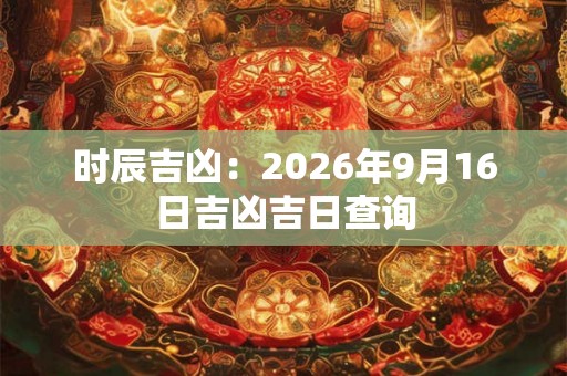 时辰吉凶：2026年9月16日吉凶吉日查询