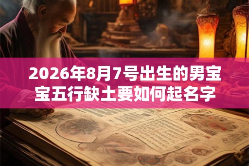 2026年8月7号出生的男宝宝五行缺土要如何起名字