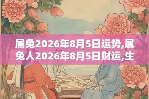 属兔2026年8月5日运势,属兔人2026年8月5日财运,生肖兔2026年8月5日运势 属兔2026年8月5日运势,属兔人2026年8月5日财运,生肖兔2026年8月5日运势