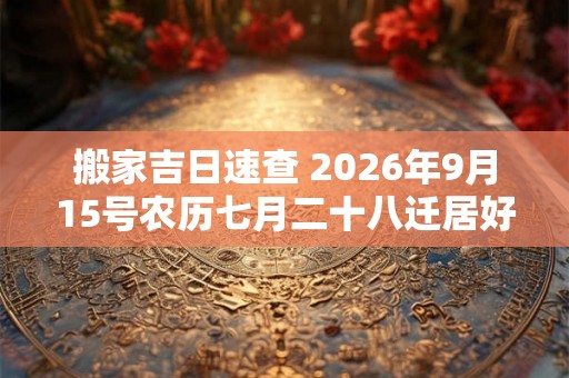 搬家吉日速查 2026年9月15号农历七月二十八迁居好不好