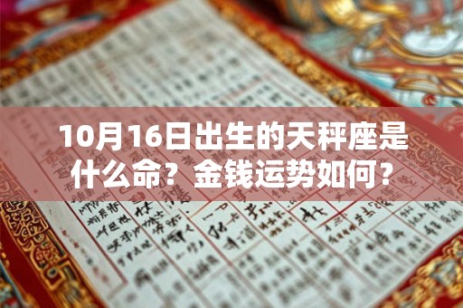 10月16日出生的天秤座是什么命？金钱运势如何？