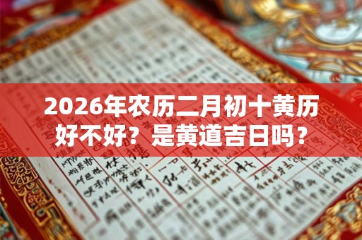 2026年农历二月初十黄历好不好？是黄道吉日吗？