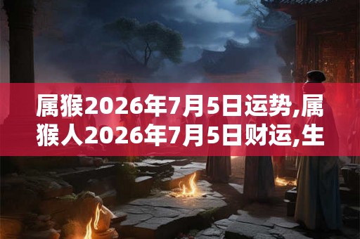 属猴2026年7月5日运势,属猴人2026年7月5日财运,生肖猴2026年7月5日运势
