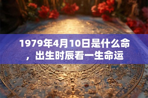 1979年4月10日是什么命，出生时辰看一生命运
