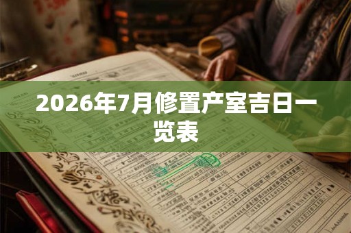 2026年7月修置产室吉日一览表