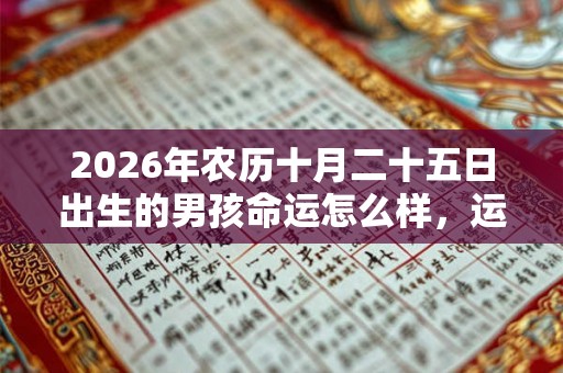 2026年农历十月二十五日出生的男孩命运怎么样，运势和性格好吗？
