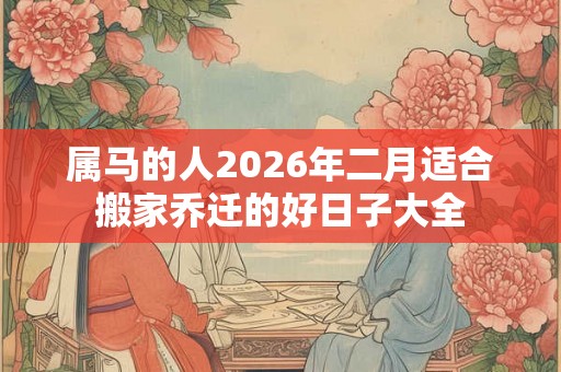 属马的人2026年二月适合搬家乔迁的好日子大全