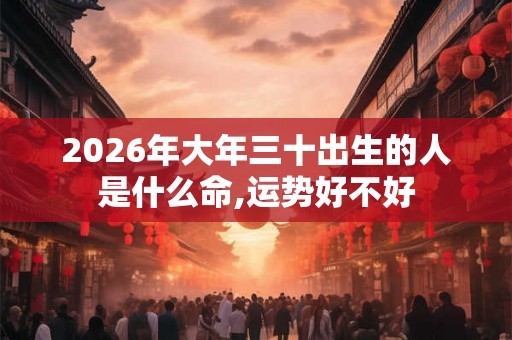 2026年大年三十出生的人是什么命,运势好不好