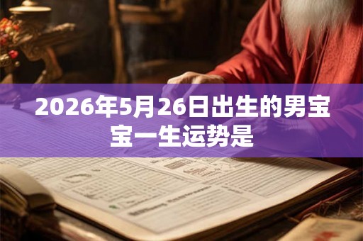 2026年5月26日出生的男宝宝一生运势是