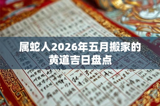 属蛇人2026年五月搬家的黄道吉日盘点 属蛇人2026年五月搬家的黄道吉日盘点