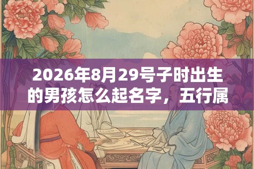 2026年8月29号子时出生的男孩怎么起名字，五行属什么