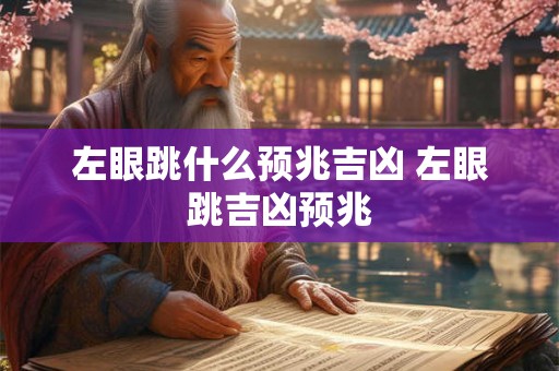 左眼跳什么预兆吉凶 左眼跳吉凶预兆