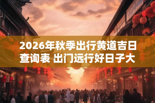 2026年秋季出行黄道吉日查询表 出门远行好日子大全