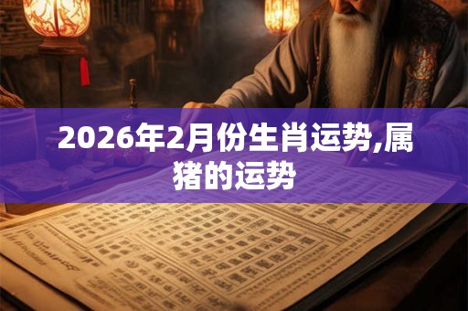 2026年2月份生肖运势,属猪的运势 2026年2月份生肖运势,属猪的运势