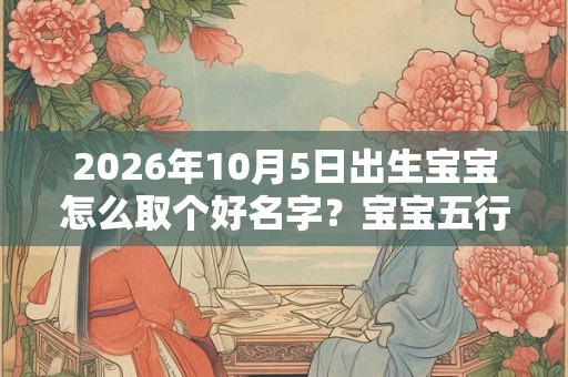 2026年10月5日出生宝宝怎么取个好名字？宝宝五行属什么？