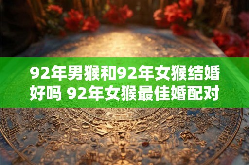 92年男猴和92年女猴结婚好吗 92年女猴最佳婚配对象 92年男猴和92年女猴结婚好吗 92年女猴最佳婚配对象