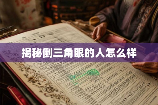 揭秘倒三角眼的人怎么样