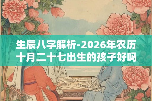 生辰八字解析-2026年农历十月二十七出生的孩子好吗
