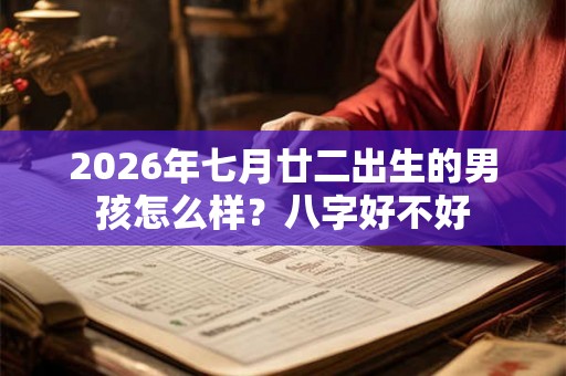 2026年七月廿二出生的男孩怎么样？八字好不好