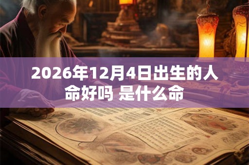 2026年12月4日出生的人命好吗 是什么命 2026年12月4日出生的人命好吗 是什么命