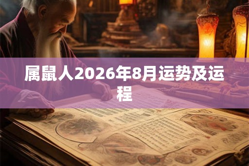 属鼠人2026年8月运势及运程