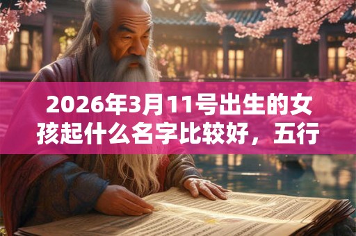 2026年3月11号出生的女孩起什么名字比较好，五行属什么