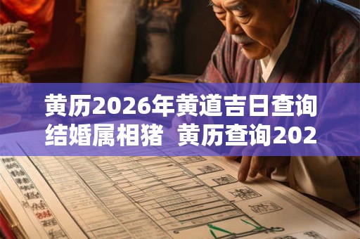 黄历2026年黄道吉日查询结婚属相猪  黄历查询2026黄道吉日